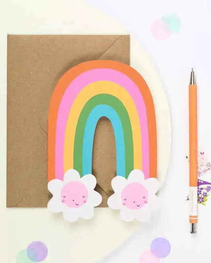 Rainbow Blossom Greeting Card | Rainbow Shaped Card