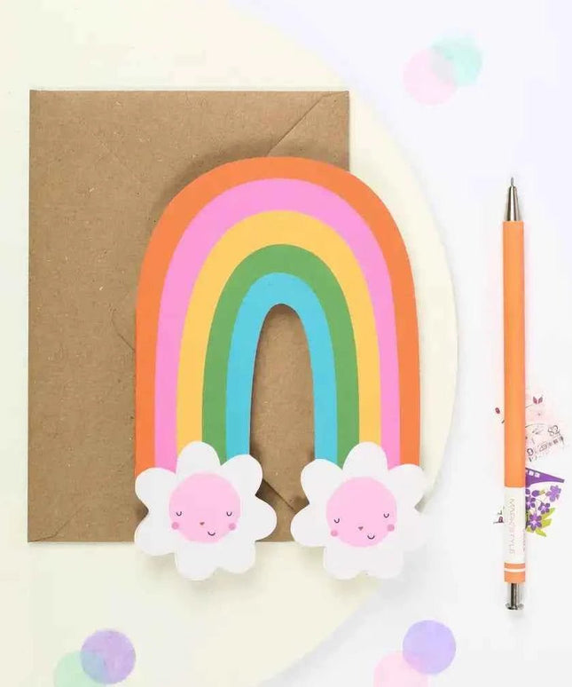 Rainbow Blossom Greeting Card | Rainbow Shaped Card