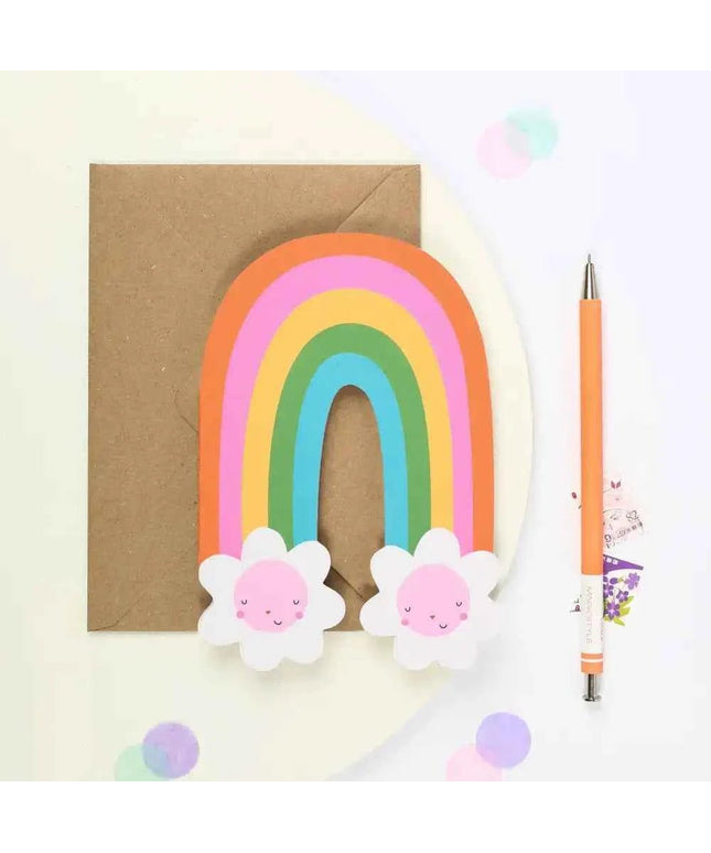 Rainbow Blossom Greeting Card | Rainbow Shaped Card
