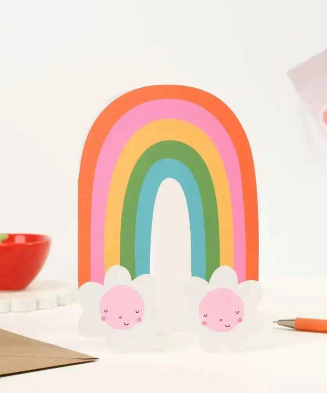 Rainbow Blossom Greeting Card | Rainbow Shaped Card