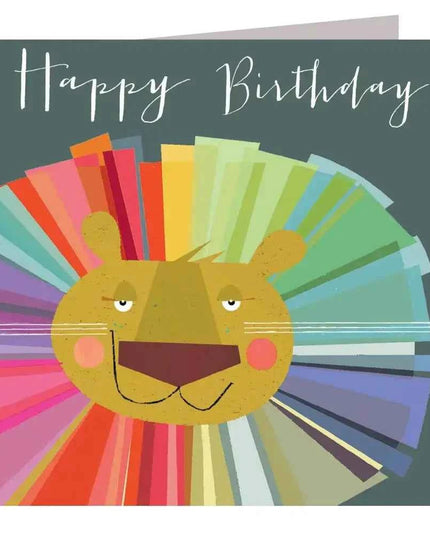 Rainbow Lion Birthday Card