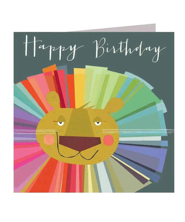 Rainbow Lion Birthday Card