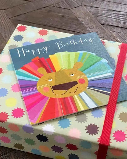 Rainbow Lion Birthday Card