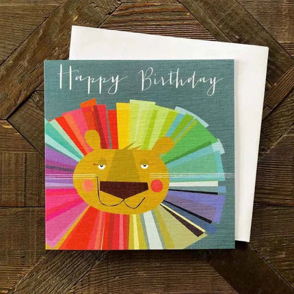 Rainbow Lion Birthday Card
