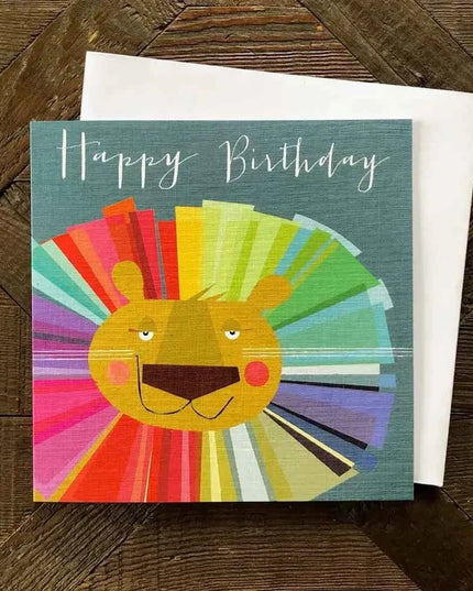 Rainbow Lion Birthday Card