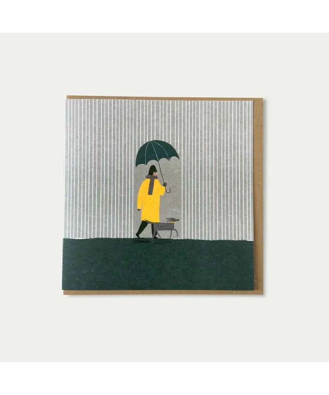 Walk in the Rain Greetings Card