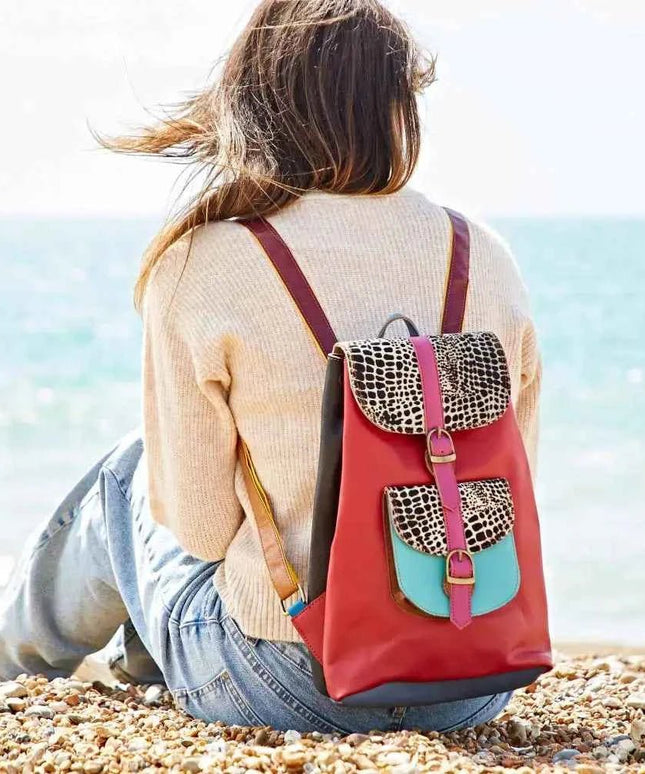 coloured leather backpacks uk Recycled Leather Backpack