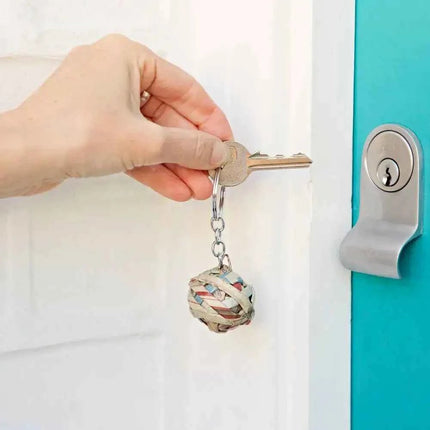 Recycled Newspaper Ball Keyring - Key Chain