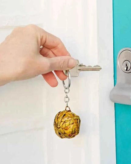 Recycled Newspaper Ball Keyring - Key Chain
