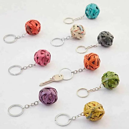 Recycled Newspaper Ball Keyring - Key Chain