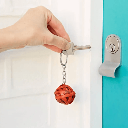 Recycled Newspaper Ball Keyring - Key Chain Oranges