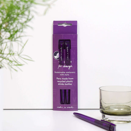 Recycled Pens - made from recycled drinks bottles Purple
