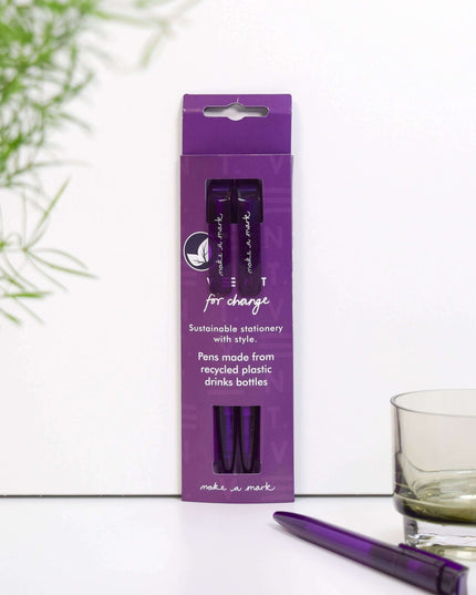 Recycled Pens - made from recycled drinks bottles Purple