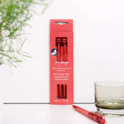 Recycled Pens - made from recycled drinks bottles Scarlet Red