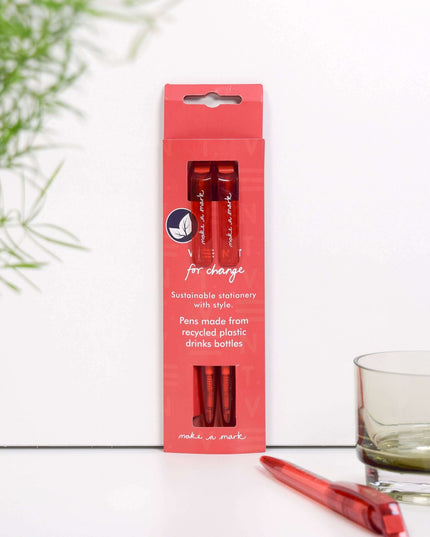 Recycled Pens - made from recycled drinks bottles Scarlet Red