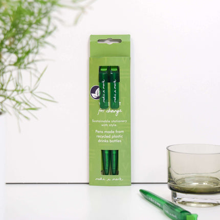 Recycled Pens - made from recycled drinks bottles Green