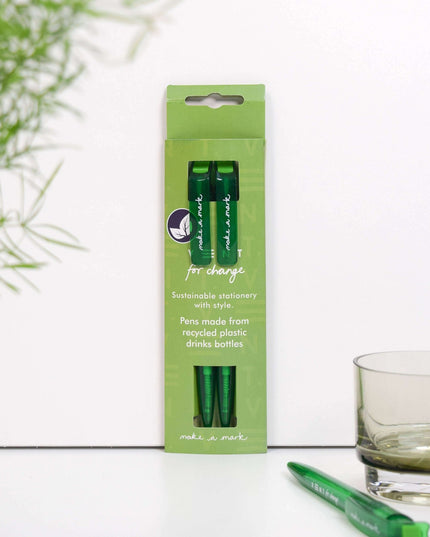 Recycled Pens - made from recycled drinks bottles Green
