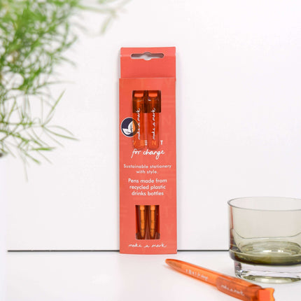 Recycled Pens - made from recycled drinks bottles red