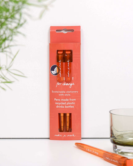 Recycled Pens - made from recycled drinks bottles red
