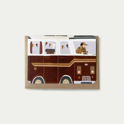 Red Campervan Greetings Card