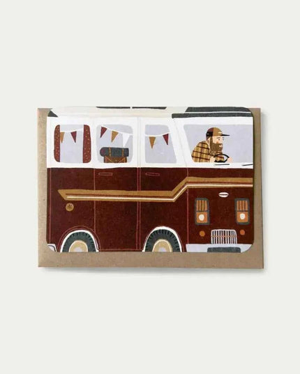 Red Campervan Greetings Card