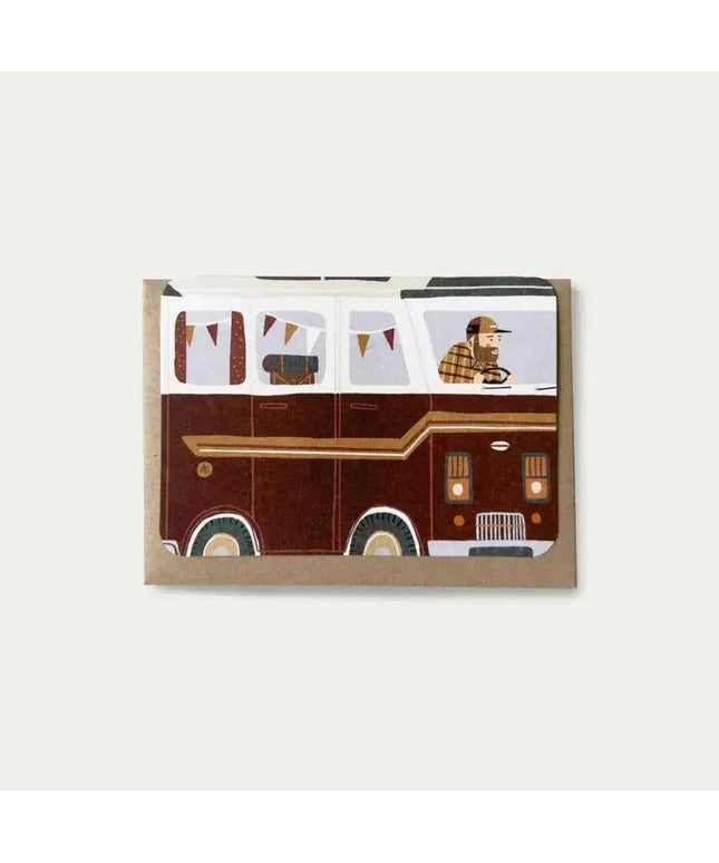 Red Campervan Greetings Card