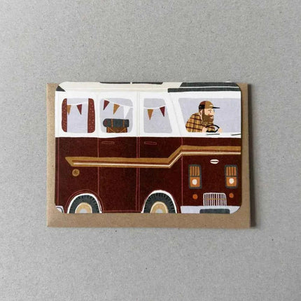 Red Campervan Greetings Card