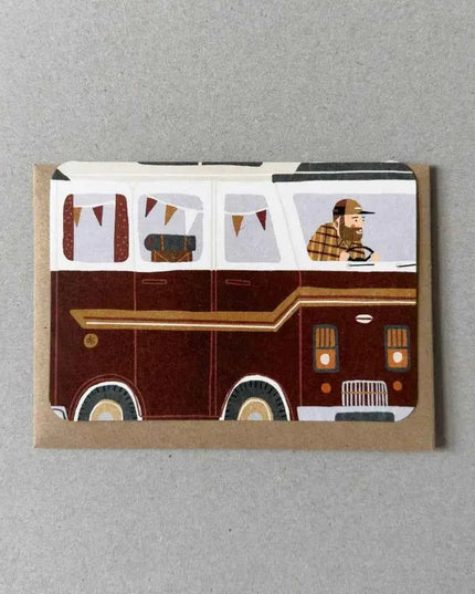 Red Campervan Greetings Card