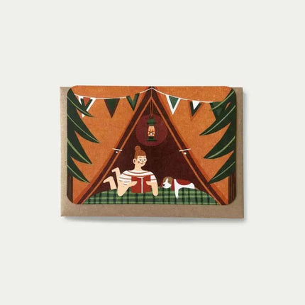 Red tent greetings card