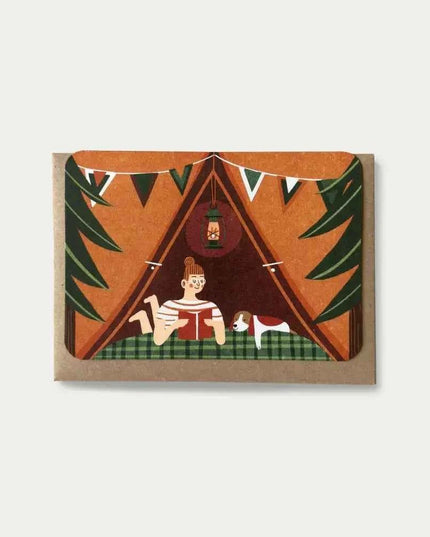 Red tent greetings card