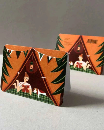 Red tent greetings card
