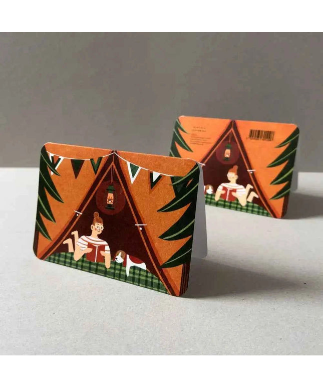 Red tent greetings card