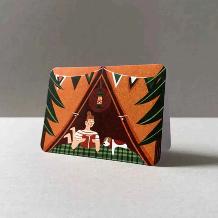 Red tent greetings card