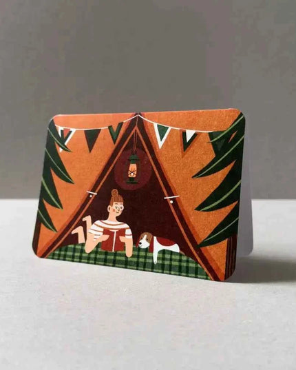 Red tent greetings card