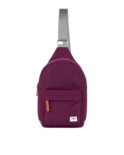 ROKA London Willesden Sling Bag in Royal Burgundy Nylon