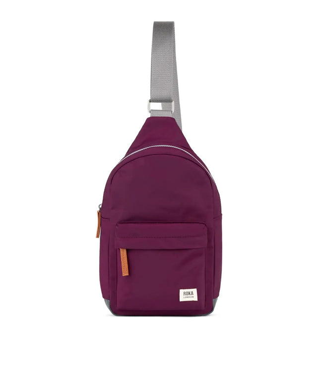 ROKA London Willesden Sling Bag in Royal Burgundy Nylon