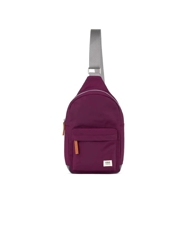 ROKA London Willesden Sling Bag in Royal Burgundy Nylon