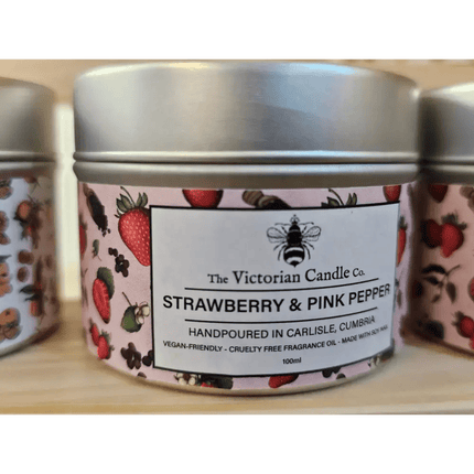 Hand-Poured Luxury Scented Candles Strawberry and Pink Pepper