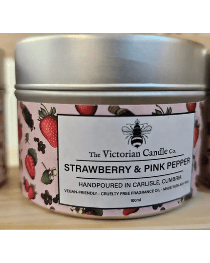 Hand-Poured Luxury Scented Candles Strawberry and Pink Pepper