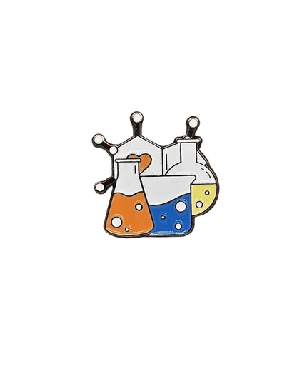 Science themed pin badges (various designs) Various tubes