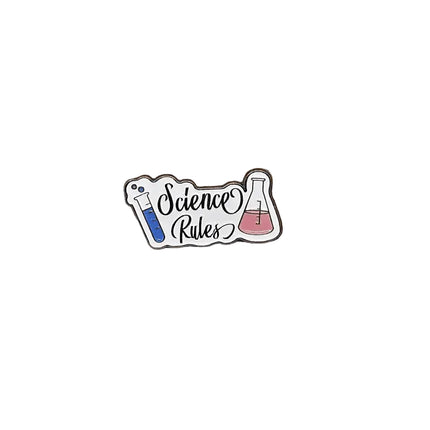 Science themed pin badges (various designs) Science Rules pin