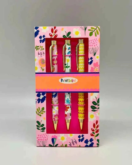 Set of 3 ballpoint pens - Paper Salad Floral and Waves