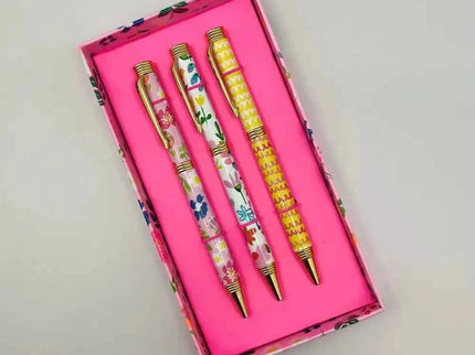 Set of 3 ballpoint pens - Paper Salad Floral and Waves