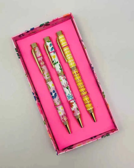 Set of 3 ballpoint pens - Paper Salad Floral and Waves