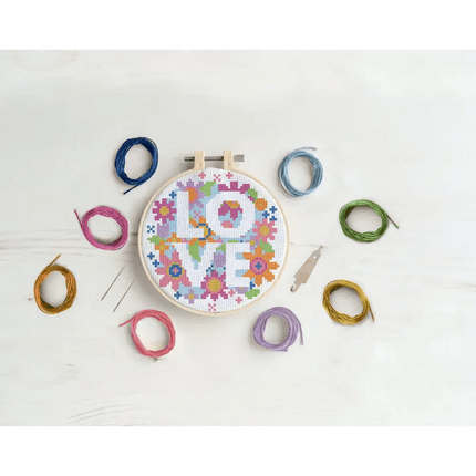 Simply Make Cross Stitch Craft Kit - Love Flowers Design