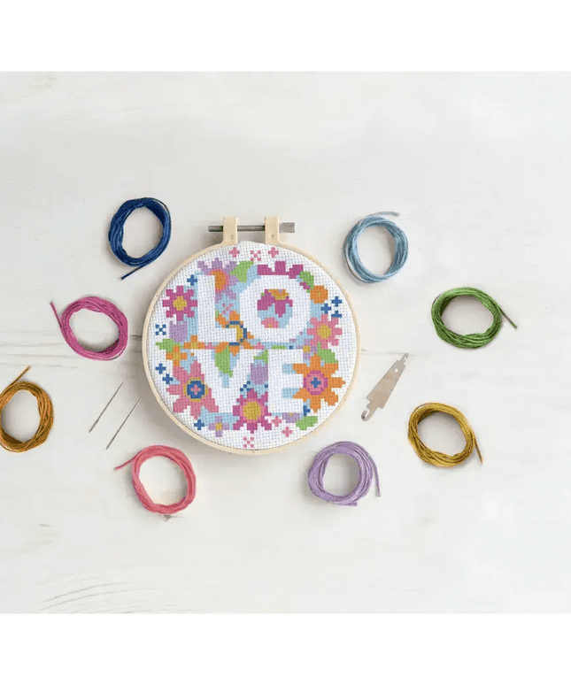 Simply Make Cross Stitch Craft Kit - Love Flowers Design