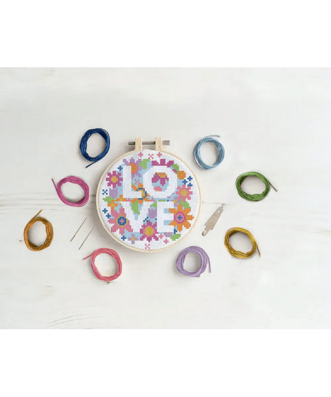 Simply Make Cross Stitch Craft Kit - Love Flowers Design