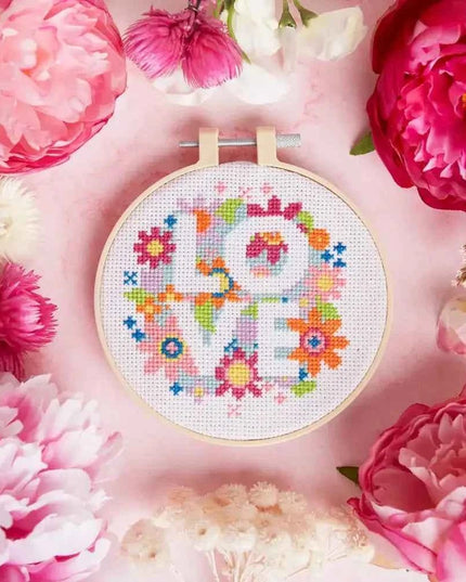 Simply Make Cross Stitch Craft Kit - Love Flowers Design