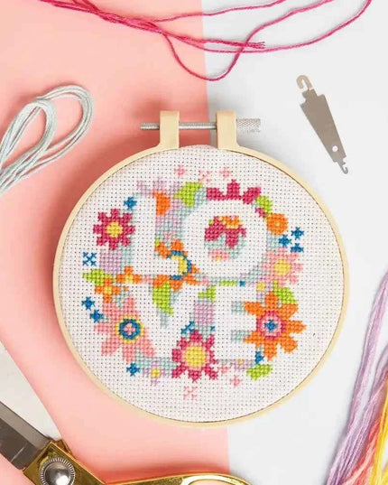 Simply Make Cross Stitch Craft Kit - Love Flowers Design