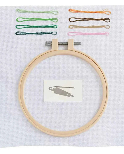 Simply Make Cross Stitch Hoop Embroidery Kit, Indoor Garden